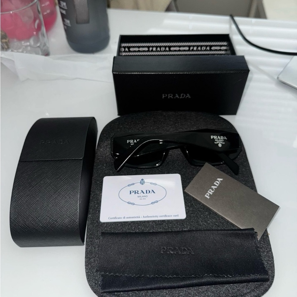 Prada Glossy Black Men's Sunglasses - Picture 2 of 2